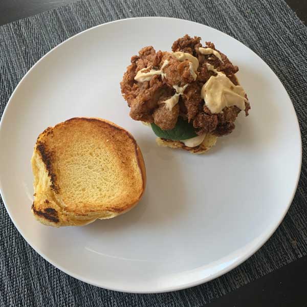 Crispy Fried Chicken Thigh Sandwich on a Bun